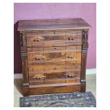 Antique Victorian Walnut Three Drawer Chest