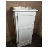White Wooden Child Storage Cabinet with Shelf