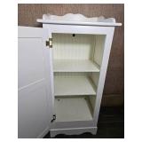 White Wooden Child Storage Cabinet with Shelf