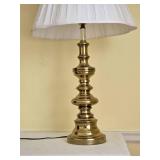 Classic Brass Table Lamp with Pleated Shade - B