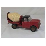 Vintage Red Cement Mixer Truck – Metal Cab with Cream Drum and Black Tires