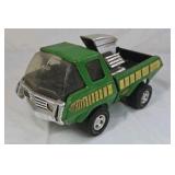 Vintage Tonka Custom Pick-Up Truck – Green Metal with Exposed Chrome Engine and Yellow Stripes