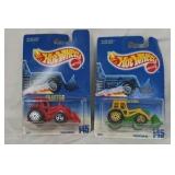 New in Package Vintage Hot Wheels Tractor – Red and Yellow Diecast Models on Original Blister Cards