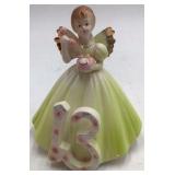 Vintage Josef Birthday Angel Figurine – Number 13 Birthday Girl