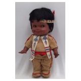 Vintage Native American Style Doll – Boy with Feather Headdress