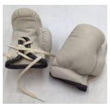 Vintage Infant Boxing Gloves – Cream Leather with Laces
