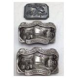 Vintage Remington "First In The Field" Canada Goose Belt Buckle + Pair of 1987 Gibbon, MN Centennial Limited Edition Buckles