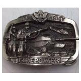 Vintage U.S. Army "Firepower" Belt Buckle – 1983 Copyright Limited Edition with Combat Scene