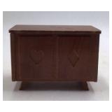 Vintage Wooden Playing Card Holder – Heart and Diamond Cutouts