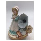 Vintage Josef Musical Figurine – Girl with Phonograph