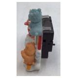 Vintage Care Bears Clock Figurine – Rainbow Cloud with Bears