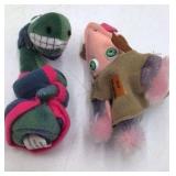 Vintage Plush Hand Puppets – Assorted Characters with Fabric Bodies