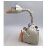 Vintage Mother Goose Storyteller Lamp – White Plastic Granny Duck with Blue Hat and Speaker Grille