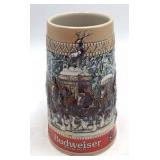 Ceramic stein featuring Budweiser Clydesdales wagon parade scene at Grant