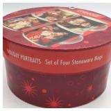 Vintage Coca-Cola Holiday Portraits Mug Set – Four Santa Mugs in Original Box
