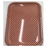 Vintage Red Gingham Check Metal Serving Trays – Pair of Rectangular Trays