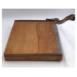 Vintage Ingento No. 4 Paper Cutter / Board Trimmer – Wooden Base with Instructions