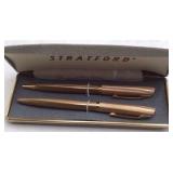 Vintage Stratford Pen Set – Bronze Finish in Original Box