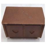 Vintage Wooden Playing Card Holder – Heart and Diamond Cutouts