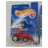 New in Package Vintage Hot Wheels Tractor – Red and Yellow Diecast Models on Original Blister Cards