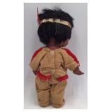Vintage Native American Style Doll – Boy with Feather Headdress