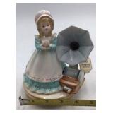 Vintage Josef Musical Figurine – Girl with Phonograph