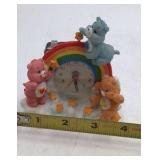 Vintage Care Bears Clock Figurine – Rainbow Cloud with Bears
