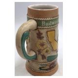 Vintage Budweiser California Stein – Handcrafted Limited Edition with Hollywood & State Seal Design