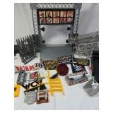 WCW nWo and WWF Wrestling Ring Accessories Lot – Entrance Stage and Playset Parts