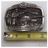 Vintage U.S. Army "Firepower" Belt Buckle – 1983 Copyright Limited Edition with Combat Scene