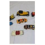 Assorted Vintage Diecast Toy Vehicles – Mix of Trucks, Race Cars, and Classic Cars