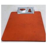 Vintage Vigoreena Feeds / Aureomycin Clipboard – Orange Metal with Advertising Clip