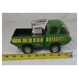 Vintage Tonka Custom Pick-Up Truck – Green Metal with Exposed Chrome Engine and Yellow Stripes