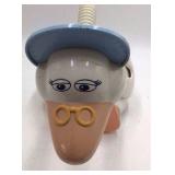 Vintage Mother Goose Storyteller Lamp – White Plastic Granny Duck with Blue Hat and Speaker Grille