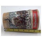 Ceramic stein featuring Budweiser Clydesdales wagon parade scene at Grant