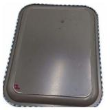 Vintage Blue Gingham Check Metal Serving Trays – Pair of Rectangular Trays