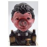 Vintage Ceramic "The Bar is Open" Figurine Lamp – Japan Mark