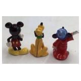 Vintage Disney Ceramic Figurines – Sorcerer Mickey, Pluto, and Mickey
