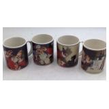 Vintage Coca-Cola Holiday Portraits Mug Set – Four Santa Mugs in Original Box