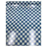 Vintage Blue Gingham Check Metal Serving Trays – Pair of Rectangular Trays