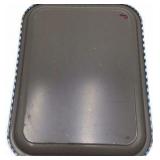 Vintage Blue Gingham Check Metal Serving Trays – Pair of Rectangular Trays