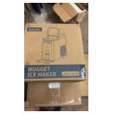 Aeitto Nugget Ice Maker 40Lbs/24H, Countertop Soft Chewable Ice Pebble Ice Machine, One-Click Operation, Auto Self-Cleaning Ice Makers with Scoop & Basket for Home, Office, Kitchen, Party Black Color