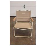 Lawn and Beach Chair, Great for Summer Relaxing, Beige/Tan Color, Built-in Metal Handle, Easkly Folds up for Easy Transportation