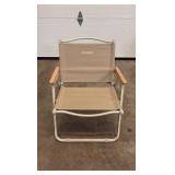 Lawn and Beach Chair, Great for Summer Relaxing, Beige/Tan Color, Built-in Metal Handle, Easkly Folds up for Easy Transportation