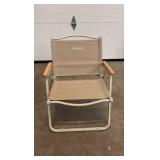 Lawn and Beach Chair, Great for Summer Relaxing, Beige/Tan Color, Built-in Metal Handle, Easkly Folds up for Easy Transportation
