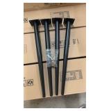 Four Pack of Furniture Legs, Black Metal Round Tapered Heavy Duty, Great for Bar, Bed, Table, Chairs, Couch, Create Your Own Artistic Furniture, 55 Centimeters/22 Height