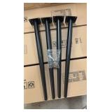 Four Pack of Furniture Legs, Black Metal Round Tapered Heavy Duty, Great for Bar, Bed, Table, Chairs, Couch, Create Your Own Artistic Furniture, 55 Centimeters/22 Height