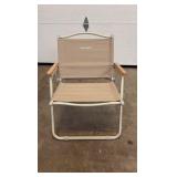 Lawn and Beach Chair, Great for Summer Relaxing, Beige/Tan Color, Built-in Metal Handle, Easkly Folds up for Easy Transportation
