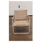 Lawn and Beach Chair, Great for Summer Relaxing, Beige/Tan Color, Built-in Metal Handle, Easkly Folds up for Easy Transportation