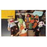 Vintage Halloween Decorations, Four Different Stuffed and Upright Standing Figures